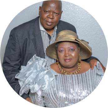 man and woman smiling
